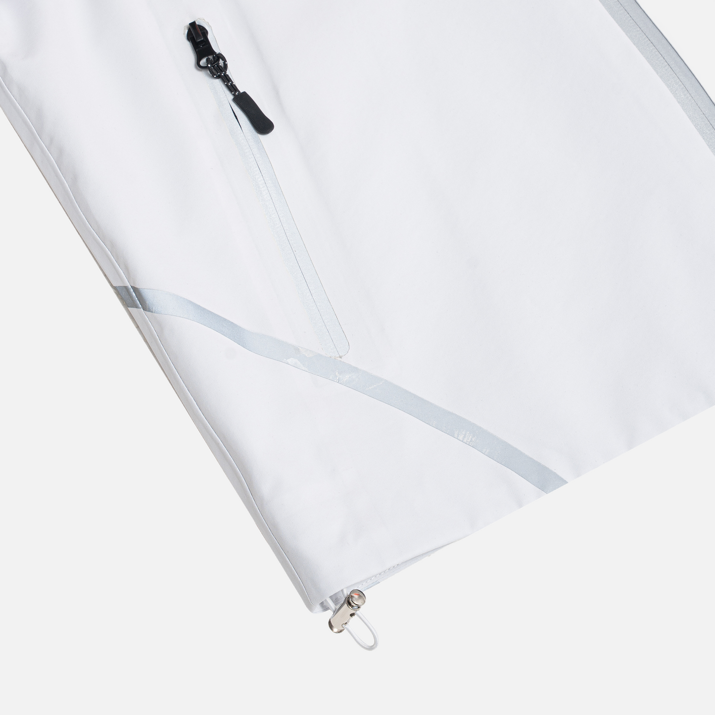 White Reflective Tape Waterproof Hooded Jacket